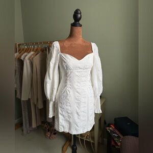 Boohoo White Long Sleeve Dress
